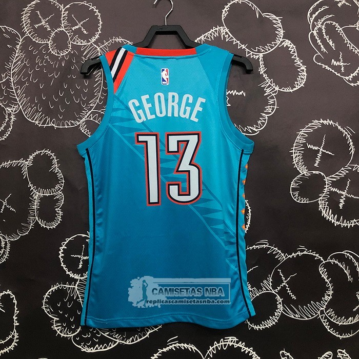 Camiseta Oklahoma City Thunder Paul George NO 13 Ciudad 2018-19 Azul
